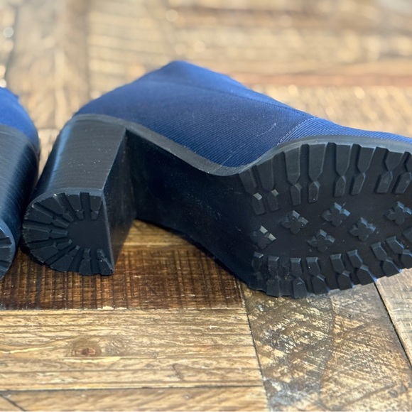 Women’s Navy Blue Slip-On Ankle Booties - Picture 8 of 12